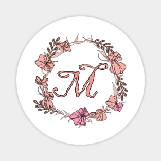 Letter M Rose Pink Initial Monogram - Letter m Magnet